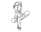 Snowboard girl coloring page