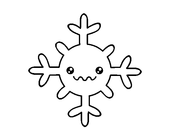 Snowflake kawaii coloring page