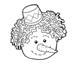 Snowman face coloring page