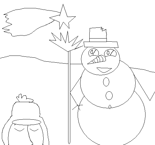 Snowman III coloring page