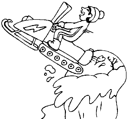 Snowmobile jump coloring page
