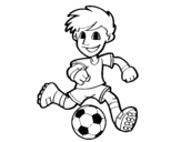Soccer player with ball coloring page