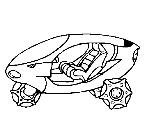 Space bike coloring page