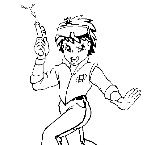 Space boy coloring page