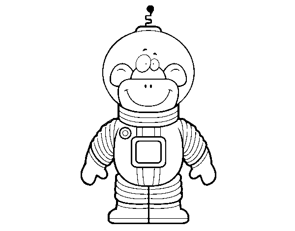 Space Monkey coloring page