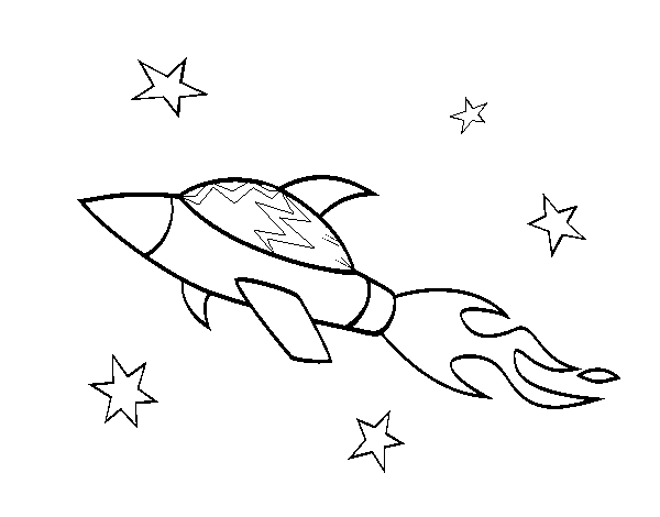 Space rocket ship coloring page