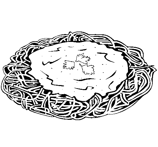 Spaghetti with cheese coloring page