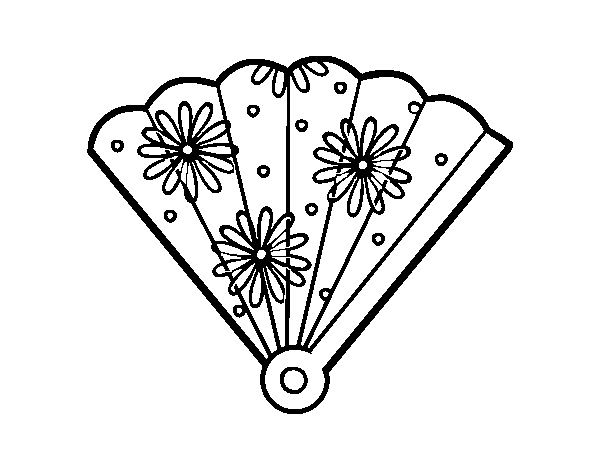 Spanish hand fan coloring page