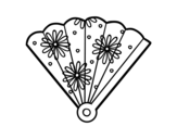 Spanish hand fan coloring page