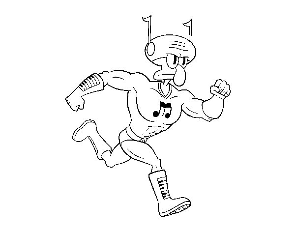 SpongeBob - Sournote running coloring page