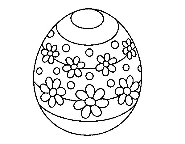 Spring easter egg coloring page