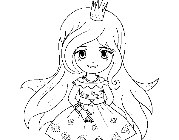 Spring princess coloring page
