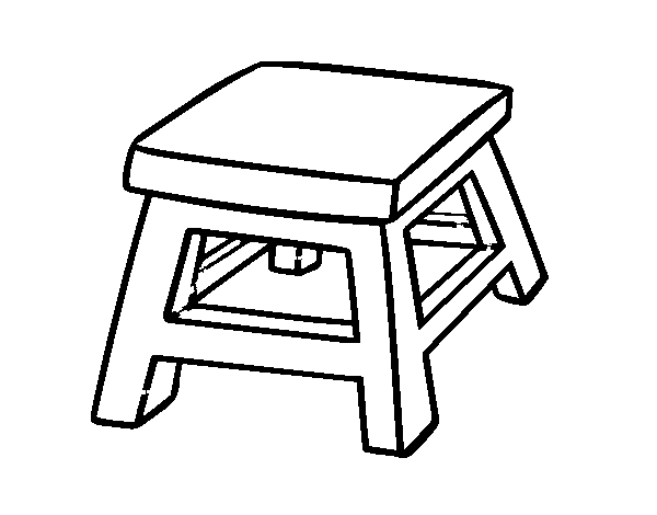 Square stool coloring page