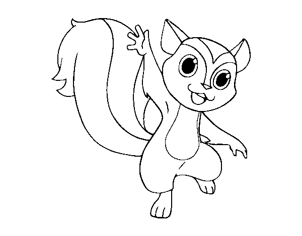 Squirrel greeting coloring page