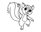 Squirrel greeting coloring page
