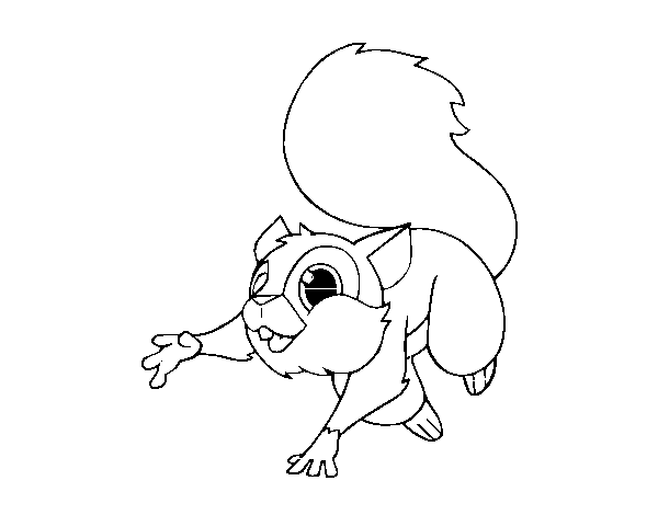 Squirrel jumping coloring page