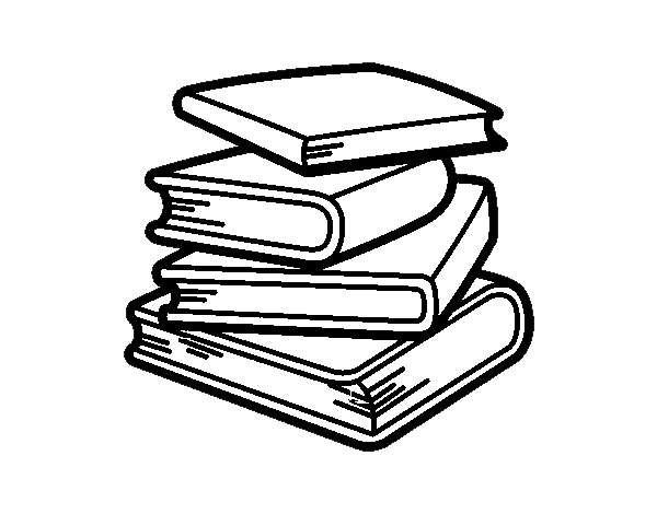 Stack of books coloring page