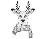 Dibujo de Stag with scarf