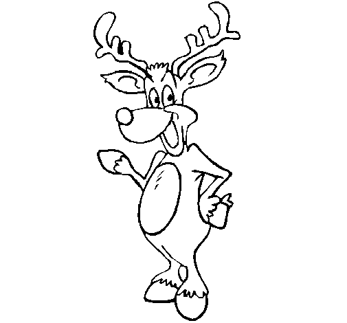 Standing reindeer coloring page