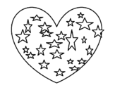 Starry heart coloring page
