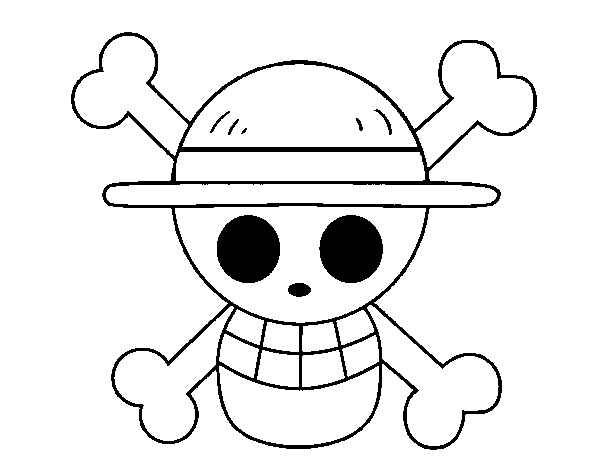 Straw hat flag coloring page