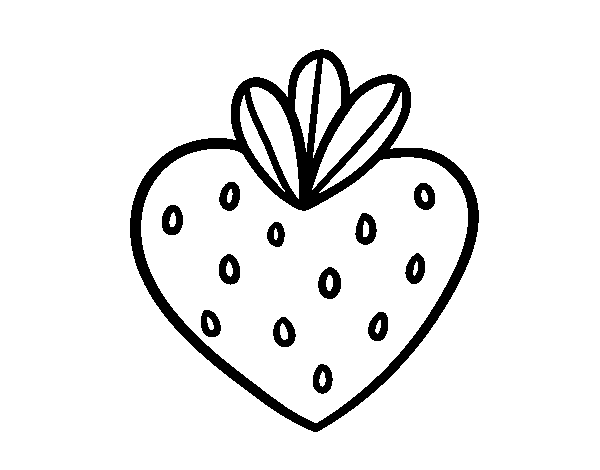 Strawberry heart coloring page