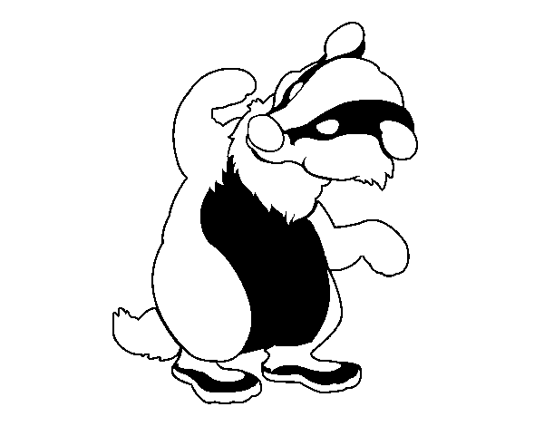 Striped badger coloring page