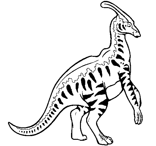 Striped Parasaurolophus coloring page