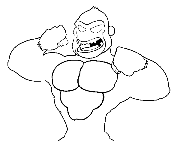 Strong gorilla coloring page
