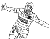Dibujo de Suárez celebrating a goal