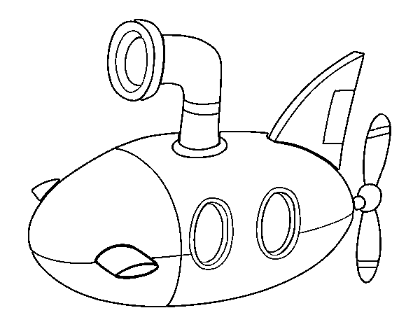 Submarine coloring page