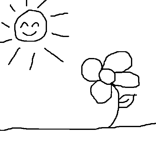 Sun and flower 2 coloring page