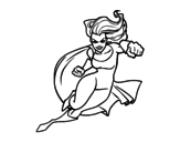 Super girl to attack coloring page