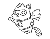 Super Raccoon coloring page