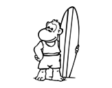 Surfer monkey coloring page
