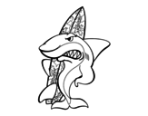 Dibujo de Surfer shark