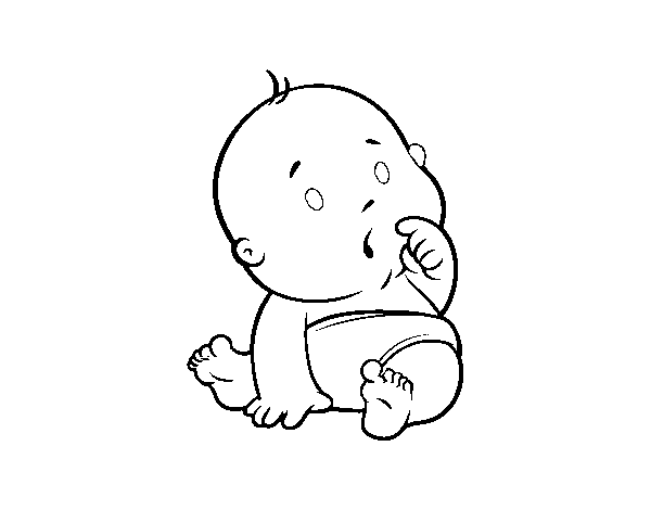 Surprised baby coloring page