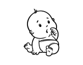Surprised baby coloring page