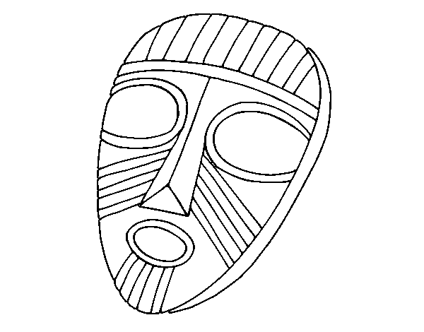 Surprised mask coloring page