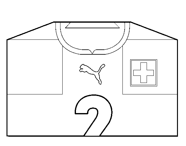 Switzerland World Cup 2014 t-shirt coloring page
