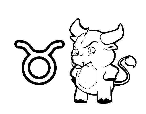 Taurus horoscope coloring page