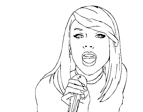 Taylor Swift singing coloring page