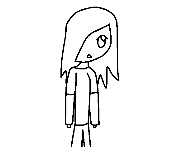 Teen girl coloring page