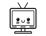 Television with antenna coloring page