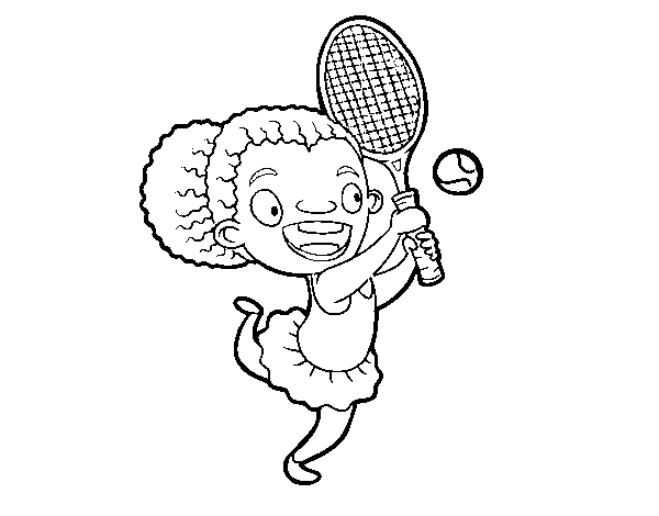 Tennis player coloring page