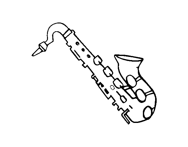 Tenor saxophone coloring page