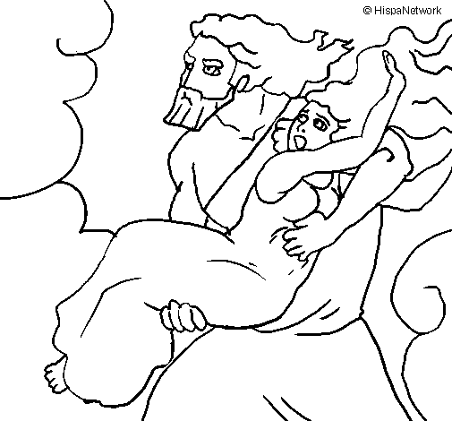 The abduction of Persephone coloring page