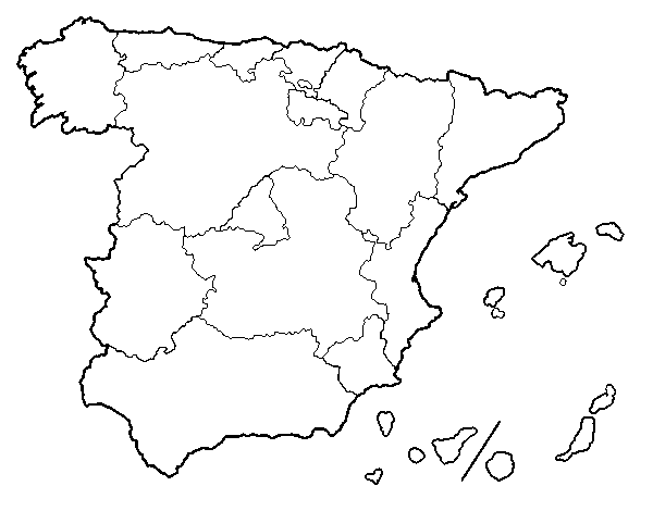 The Autonomous Communities of Spain coloring page