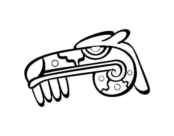 The Aztecs days: the Caiman Cipactli coloring page