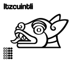 The Aztecs days: the Dog Itzcuintli coloring page